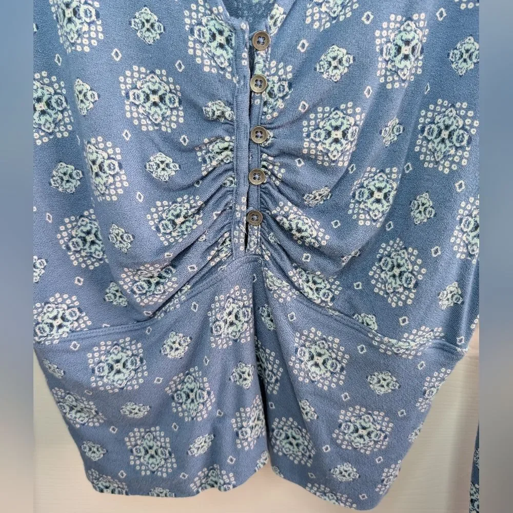Free People Sydney Long Sleeve Top Blue XS